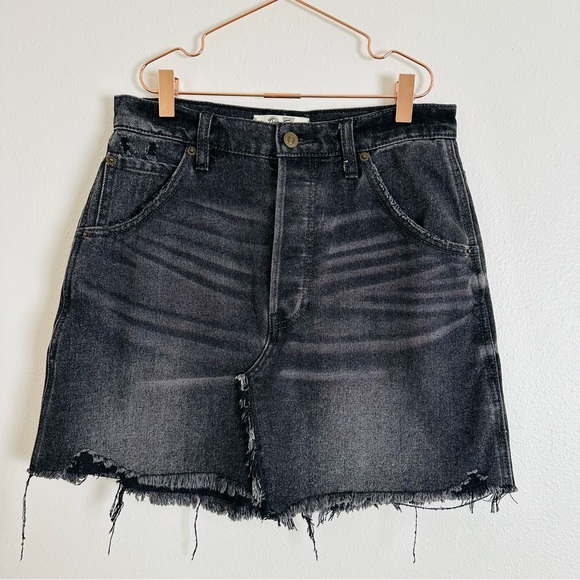 Free People Brea Cut Off High Rise Mini Skirt - Picture 2 of 6